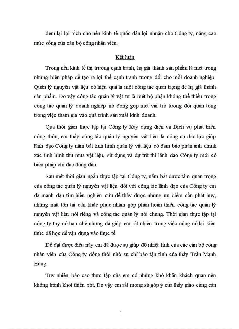image for page Một số kiến nghị nhằm nâng cao hiệu quả của công tác quản lý nguyên vật liệu ở Công ty xây dựng điện và dịch vụ phát triển nông thôn