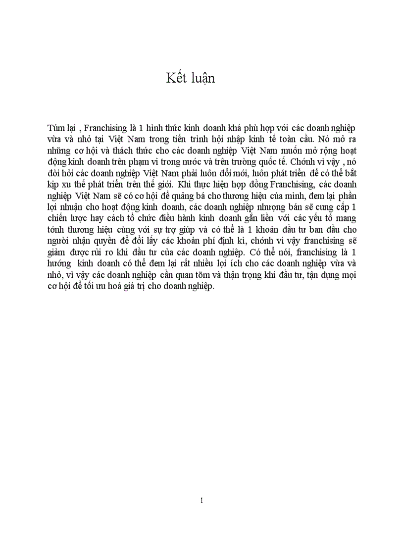 image for page Franchising một hướng phát triển phù hợp với các doanh nghiệp vừa và nhỏ của Việt Nam trong tiến trình hội nhập kinh tế toàn cầu