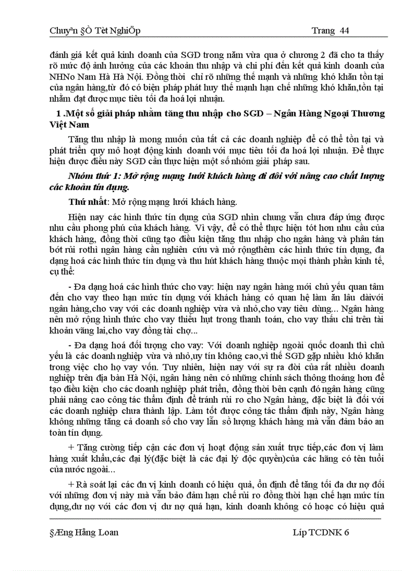 image for page Một số giải pháp chủ yếu nhằm tăng lợi nhuận tại SGD Ngân hàng ngoại thương Việt Nam 1