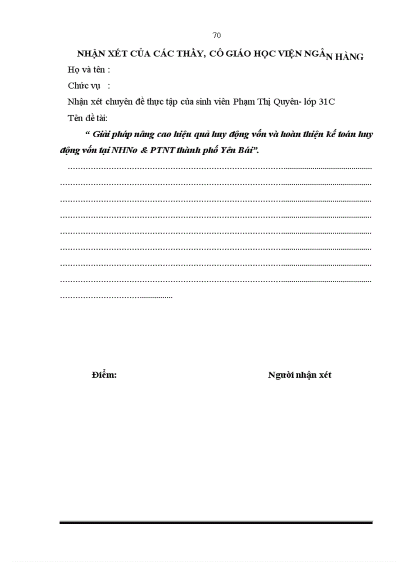 image for page Giải pháp nâng cao hiệu quả nghiệp vụ huy động vốn và hoàn thiện kế toán huy động vốn tại ngân hàng nông nghiệp và phát triển nông thôn thành phố Yên Bái 1