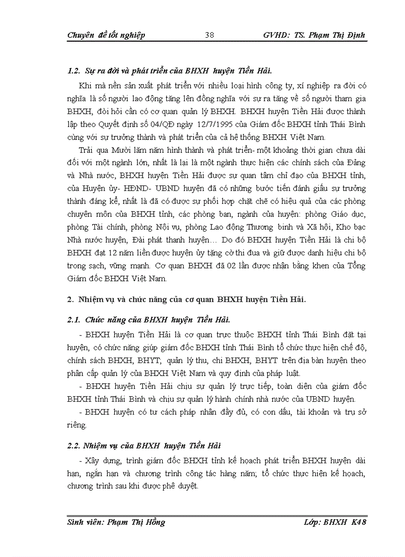image for page Công tác thu chi các chế độ bảo hiểm xã hội tại bảo hiểm xã hội huyện tiền hải giai đoạn 2005 2009 thực trạng và giải pháp