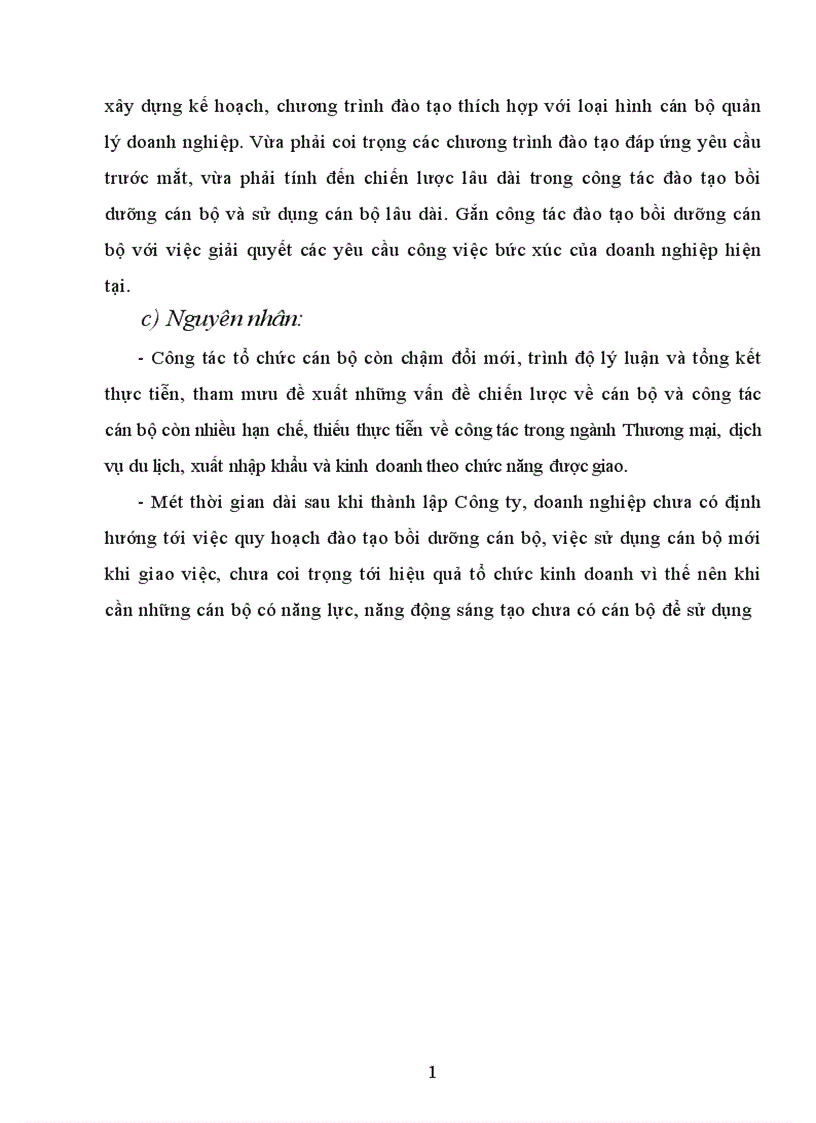 image for page Thực trạng cán bộ và công tác cán bộ ở Công ty Thương mại Khách sạn Đống Đa 1