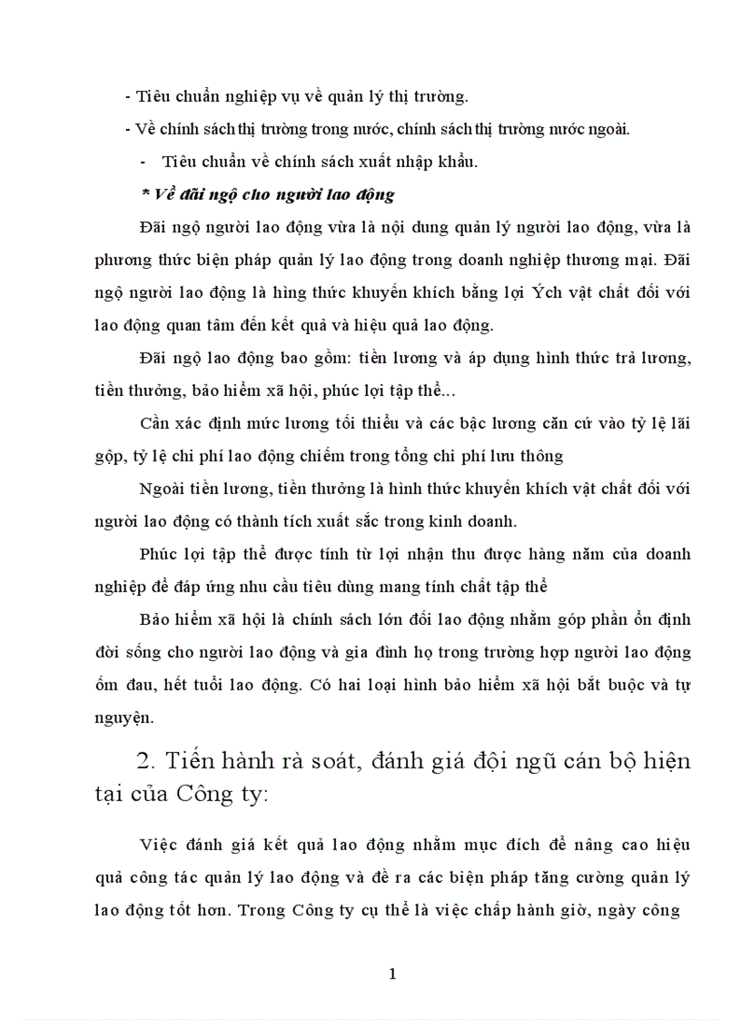 image for page Thực trạng cán bộ và công tác cán bộ ở Công ty Thương mại Khách sạn Đống Đa 1