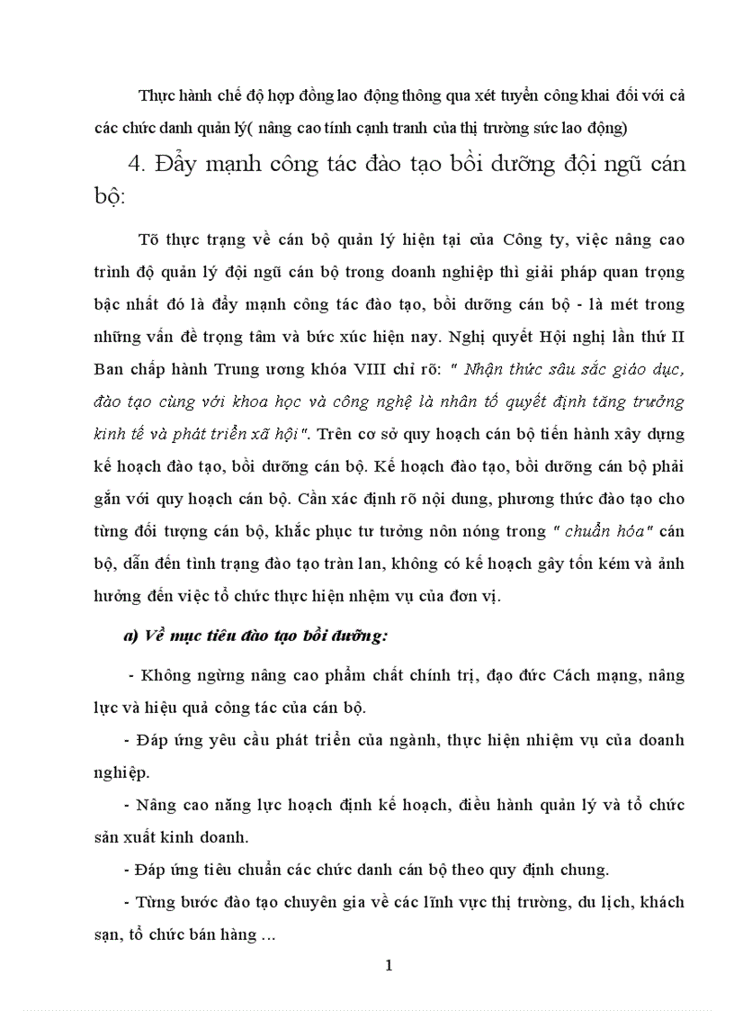 image for page Thực trạng cán bộ và công tác cán bộ ở Công ty Thương mại Khách sạn Đống Đa 1