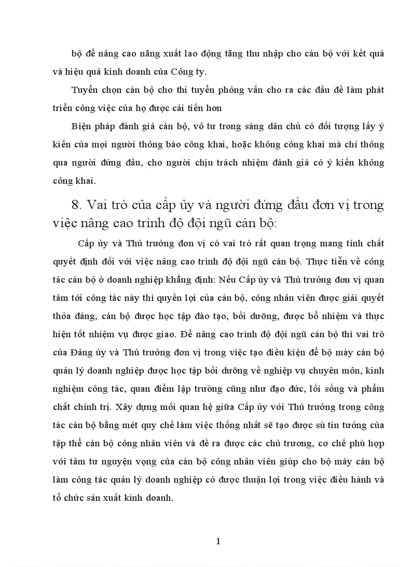 image for page Thực trạng cán bộ và công tác cán bộ ở Công ty Thương mại Khách sạn Đống Đa 1