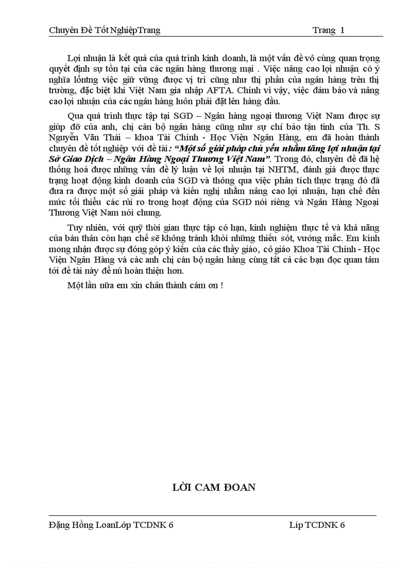 image for page Một số giải pháp chủ yếu nhằm tăng lợi nhuận tại SGD Ngân hàng ngoại thương Việt Nam 1