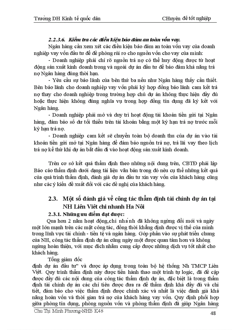 image for page Thẩm định tài chính dự án đầu tư tại các NHTM