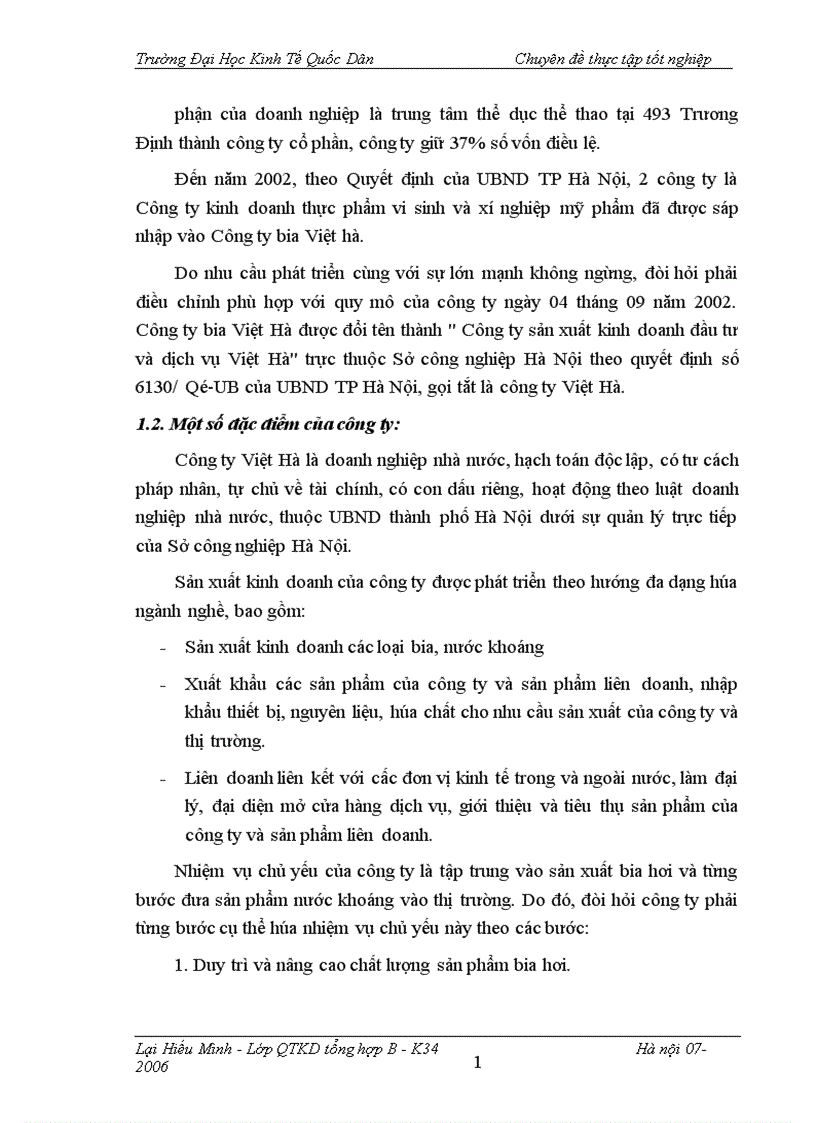 image for page Một số giải pháp thúc đẩy hoạt động tiêu thụ sản phẩm bia hơi tại Công ty sản xuất kinh doanh đầu tư và dịch vụ Việt Hà 1