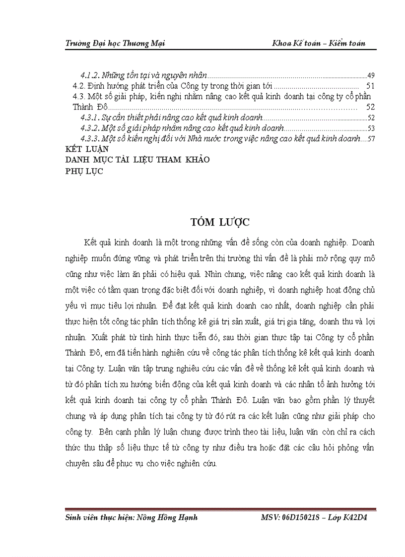 image for page Phân tích thống kê kết quả kinh doanh của Công ty cổ phần Thành Đô 1
