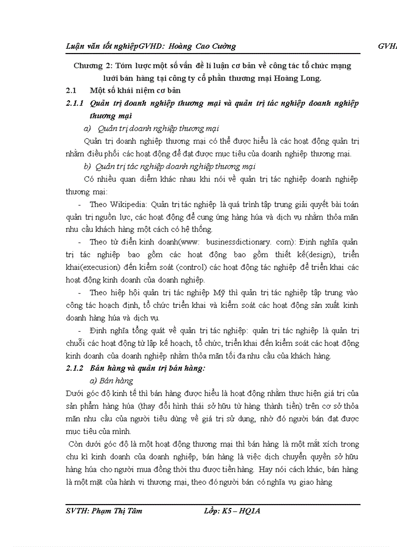 image for page Hoàn thiện công tác tổ chức mạng lưới bán hàng tại công ty cổ phần thương mại Hoàng Long 1