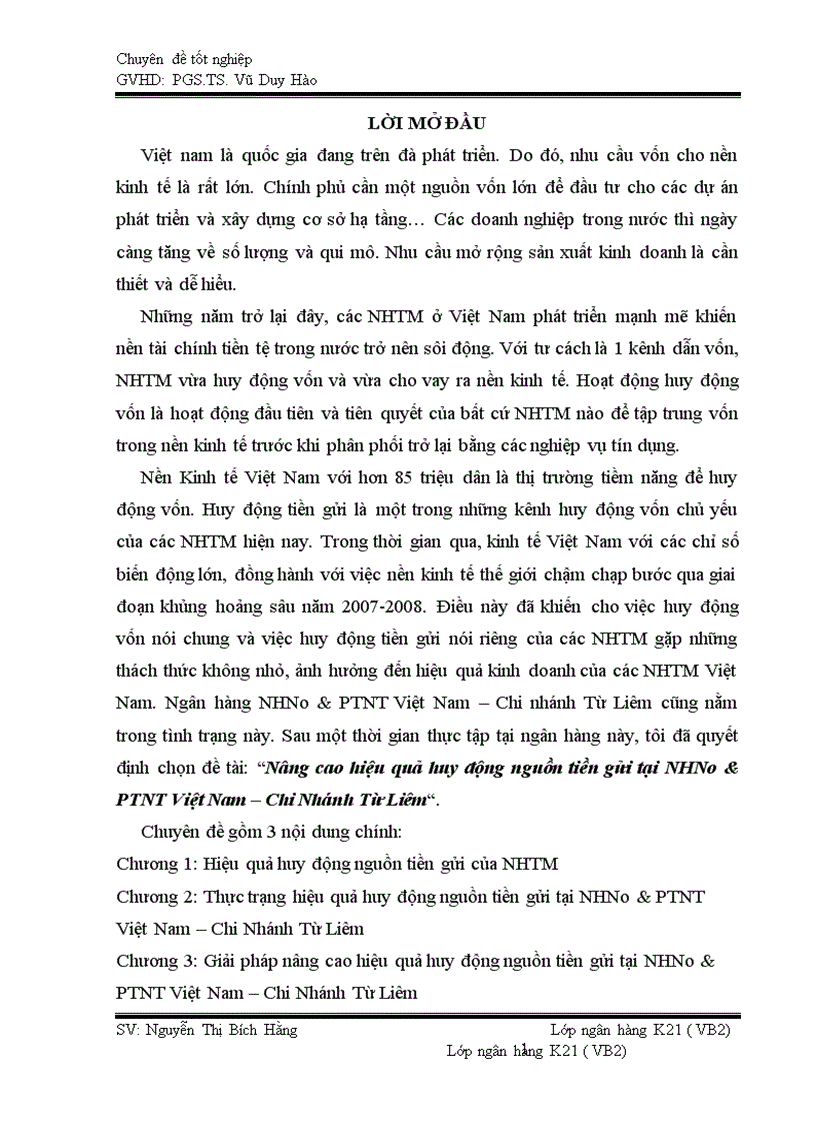 image for page Nâng cao hiệu quả huy động nguồn tiền gửi tại NHNo PTNT Việt Nam Chi Nhánh Từ Liêm