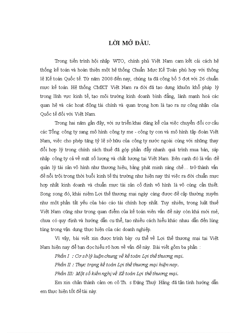image for page Thực trạng kế toán Lợi thế thương mại hiện nay 1