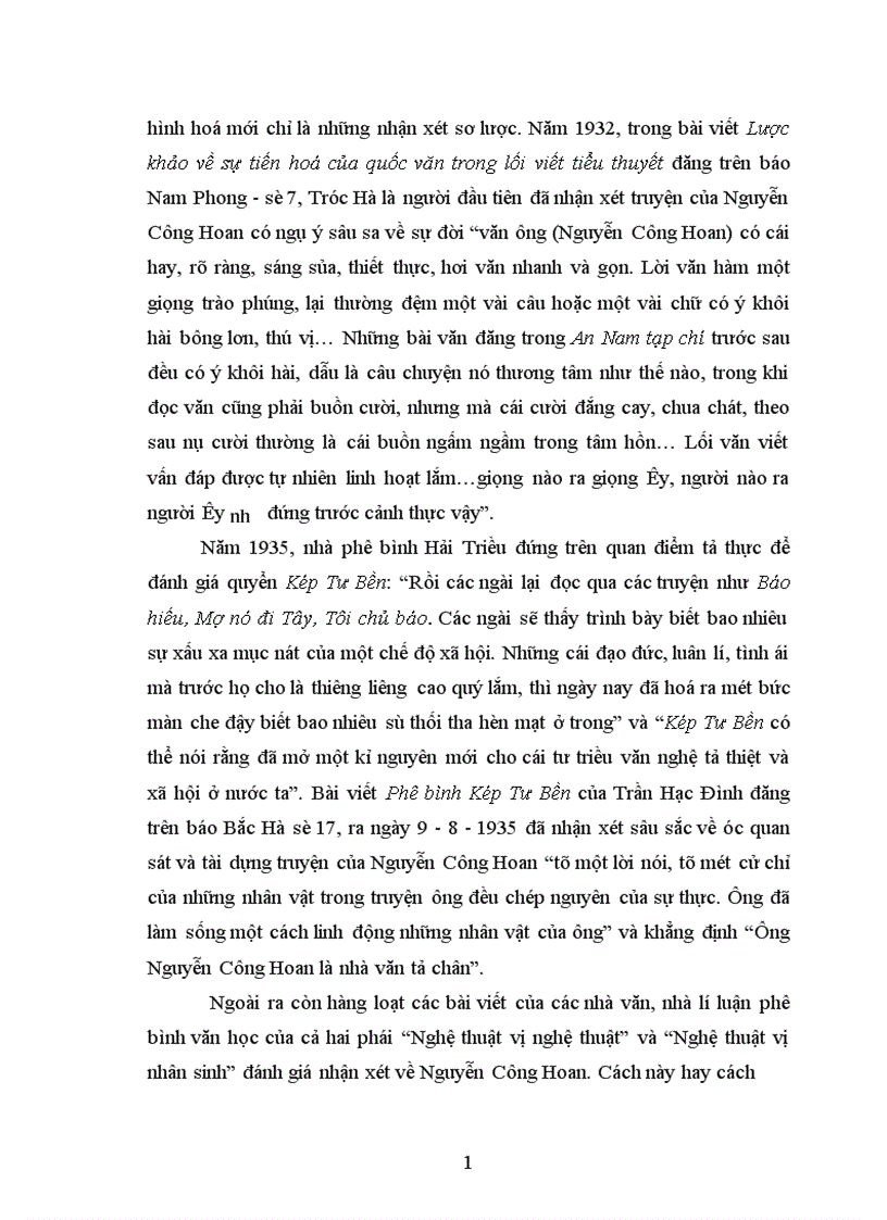 image for page Nghệ thuật điển hình hoá trong những sáng tác tiêu biểu trước Cách mạng tháng Tám của Nguyễn Công Hoan