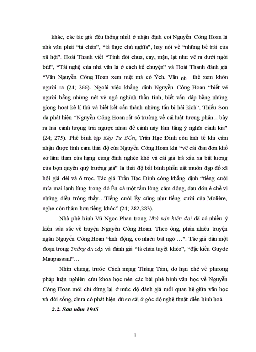 image for page Nghệ thuật điển hình hoá trong những sáng tác tiêu biểu trước Cách mạng tháng Tám của Nguyễn Công Hoan