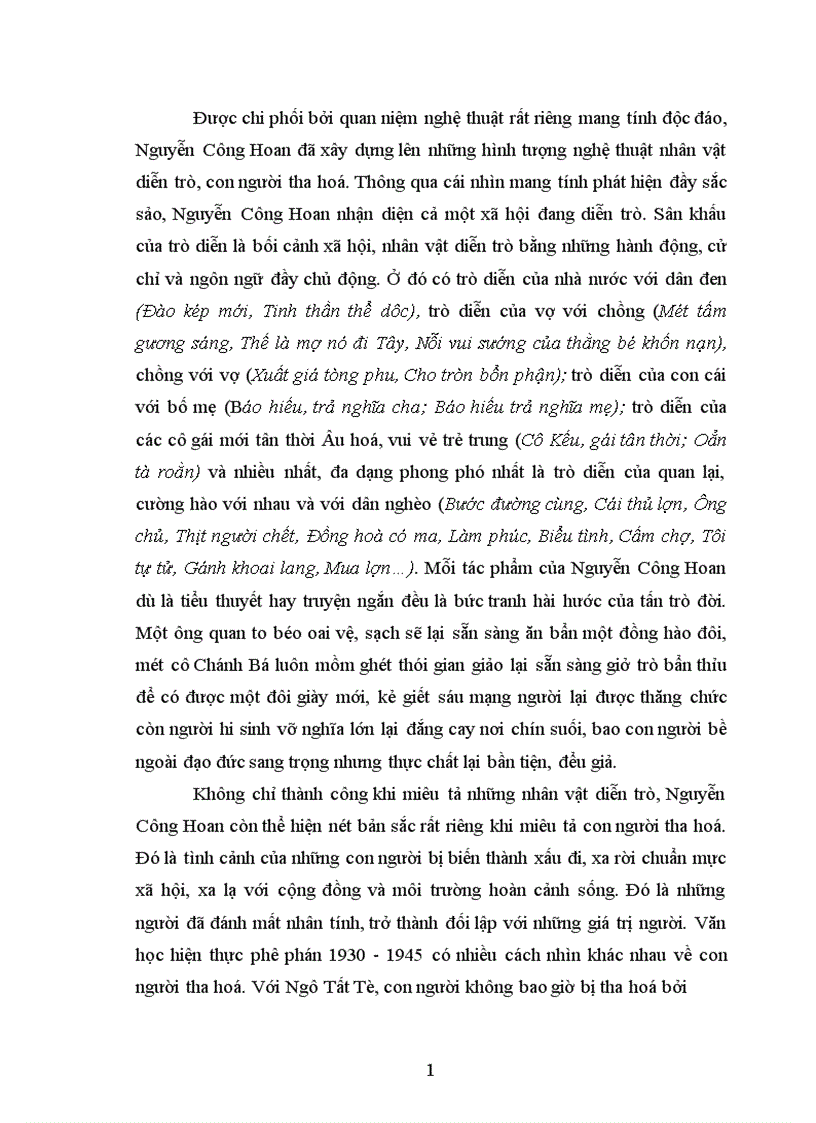 image for page Nghệ thuật điển hình hoá trong những sáng tác tiêu biểu trước Cách mạng tháng Tám của Nguyễn Công Hoan