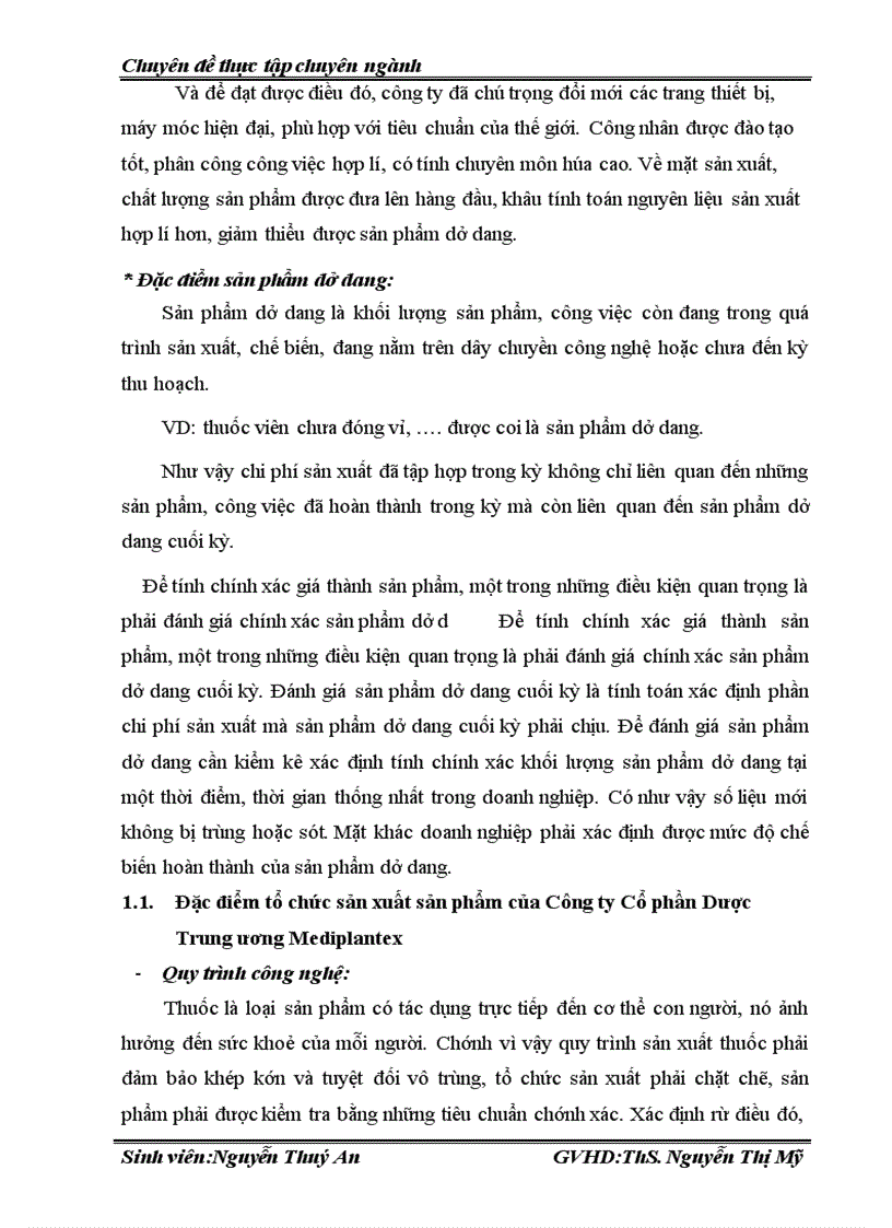 image for page Hoàn thiện kế toán tập hợp chi phí và tính giá thành sản phẩm tại công ty CP Dược TW Mediplantex 1