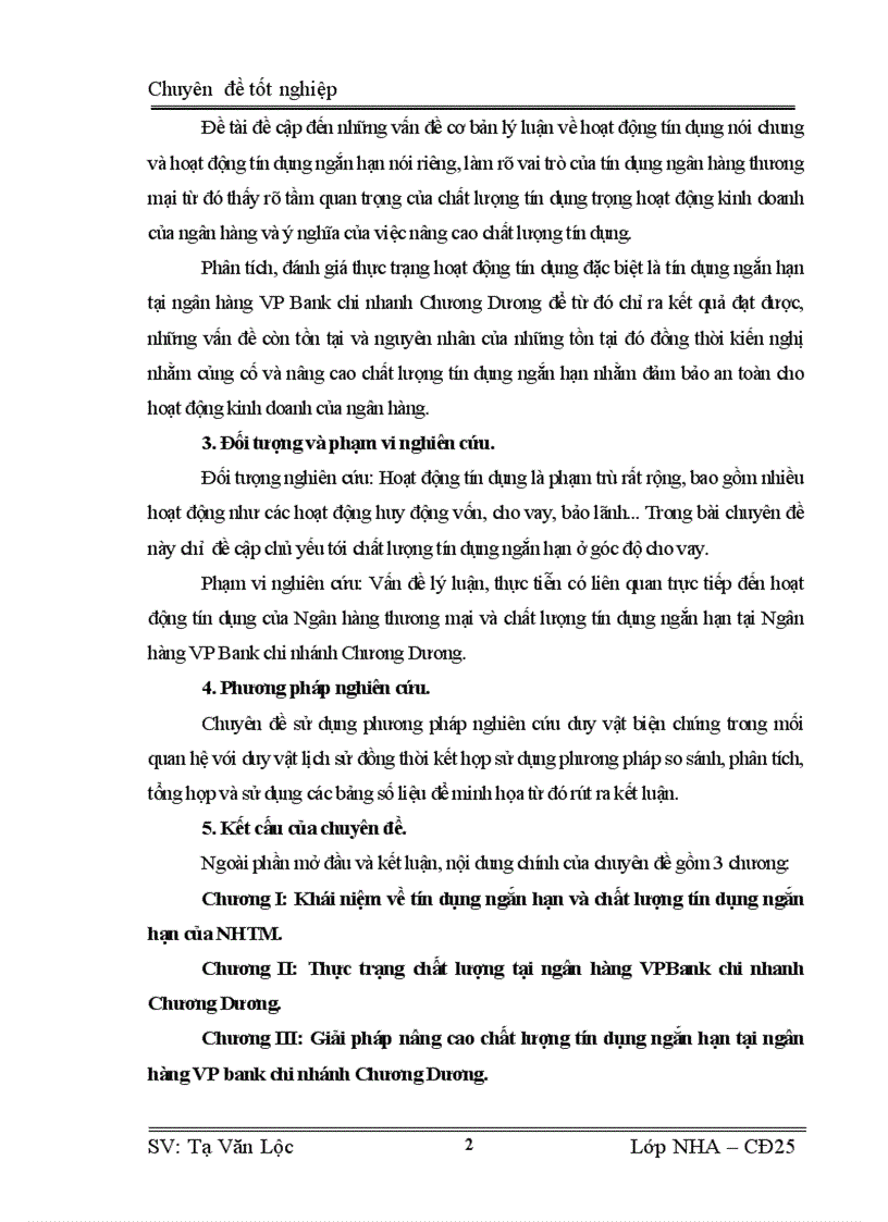 image for page Giải pháp nâng cao chất lượng hoạt động tín dụng ngắn hạn tại ngân hàng VPBank chi nhánh Chương Dương