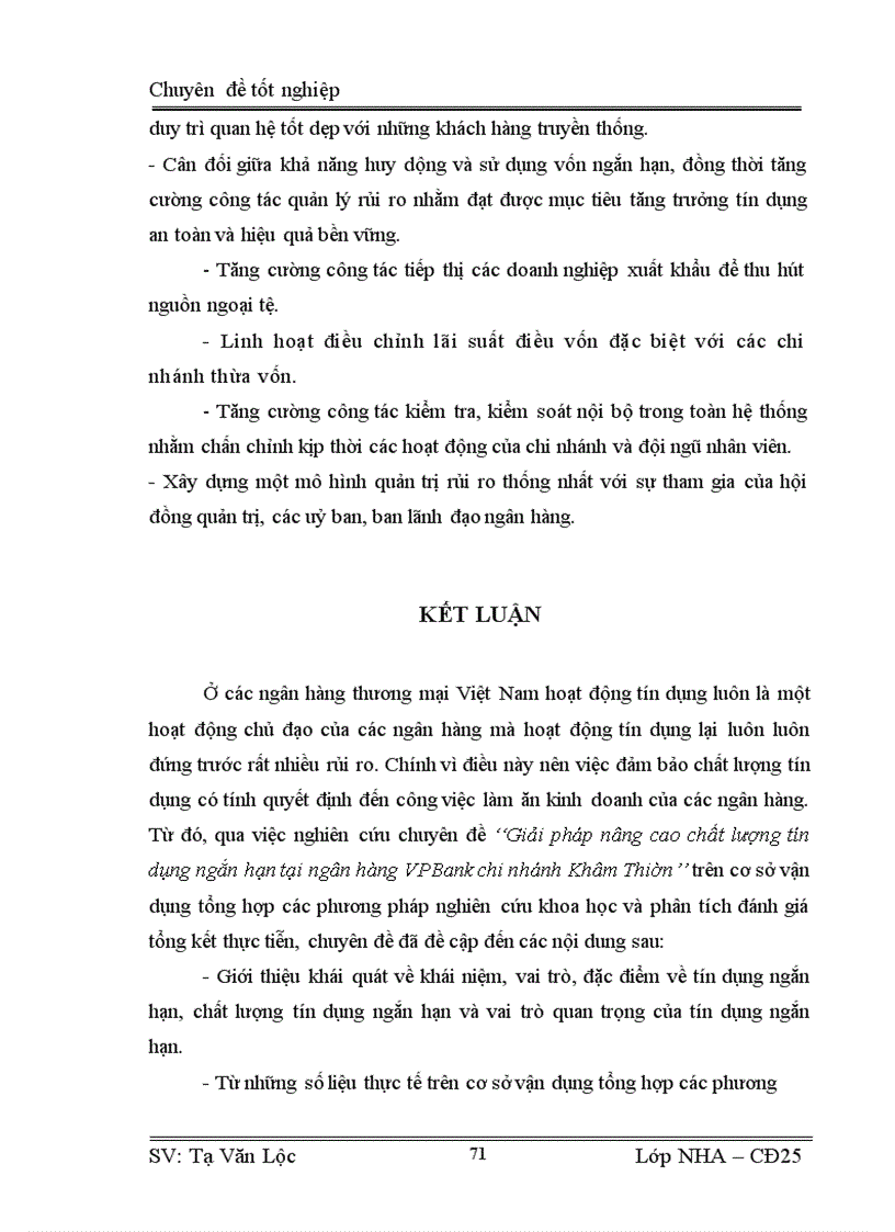 image for page Giải pháp nâng cao chất lượng hoạt động tín dụng ngắn hạn tại ngân hàng VPBank chi nhánh Chương Dương
