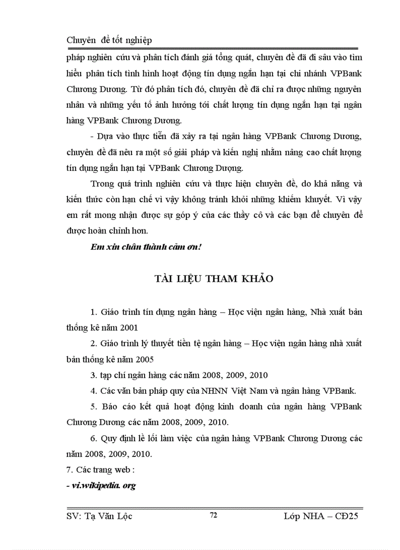 image for page Giải pháp nâng cao chất lượng hoạt động tín dụng ngắn hạn tại ngân hàng VPBank chi nhánh Chương Dương