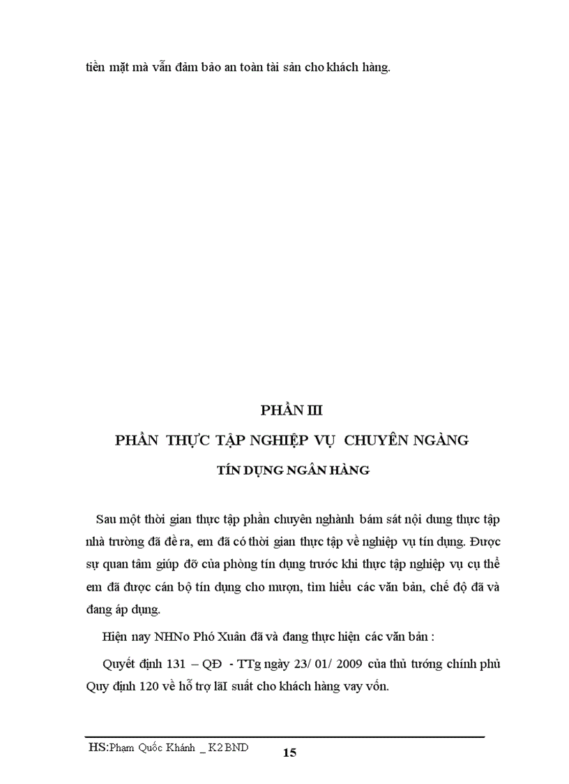 image for page Báo cáo thực tập tốt nghiệp tại NHNo PTNT Phú Xuân