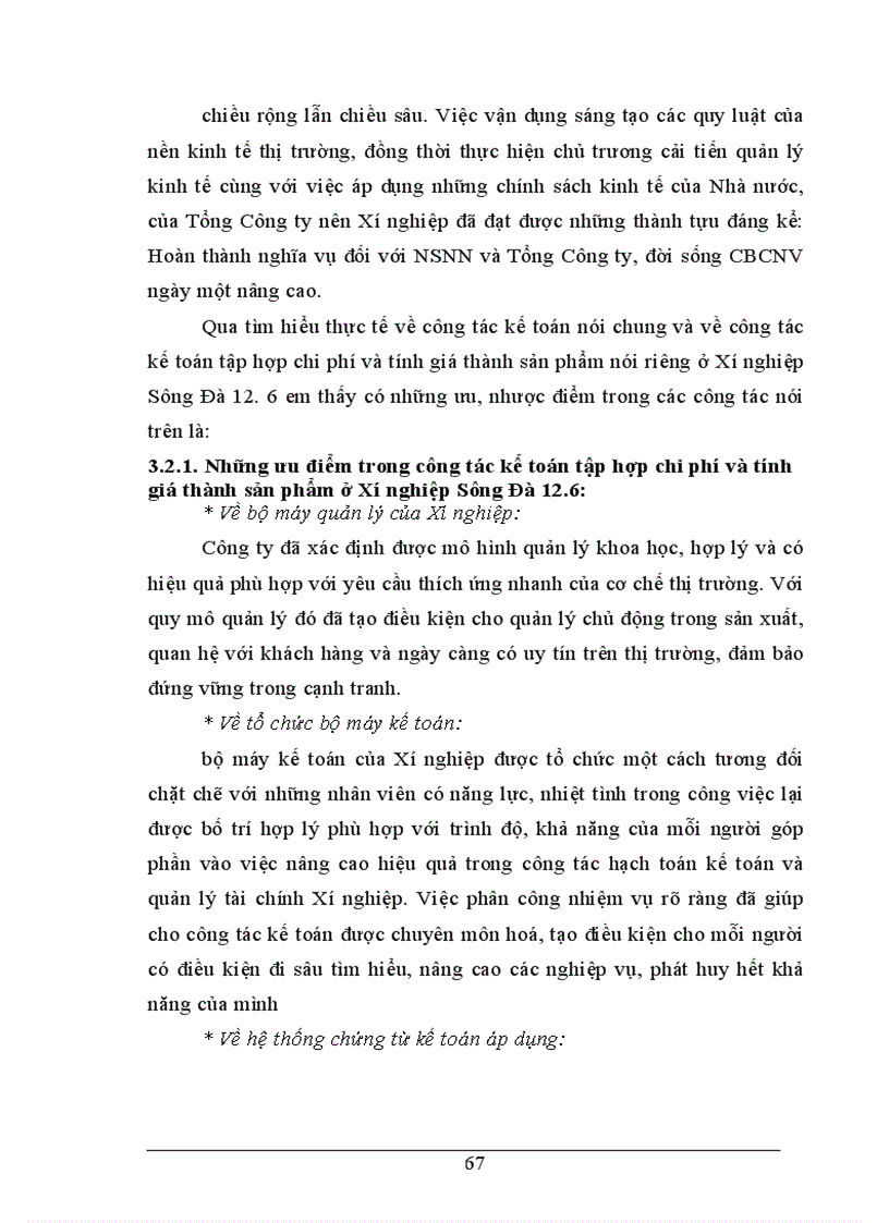 image for page Tổ chức công tác kế toán tập hợp chi phí và tính giá thành sản phẩm tại Xí nghiệp Sông Đà 12 6 1