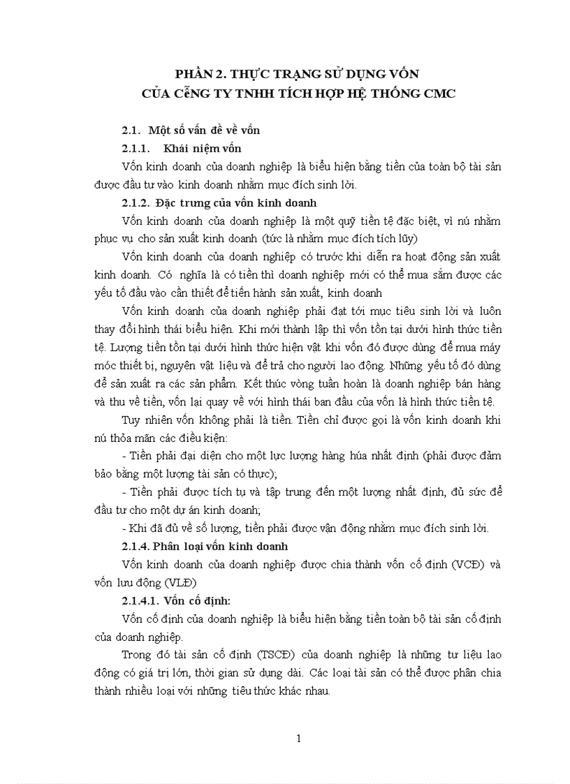 image for page Nâng cao hiệu quả sử dụng vốn của Công ty TNHH Tích hợp hệ thống CMC 1