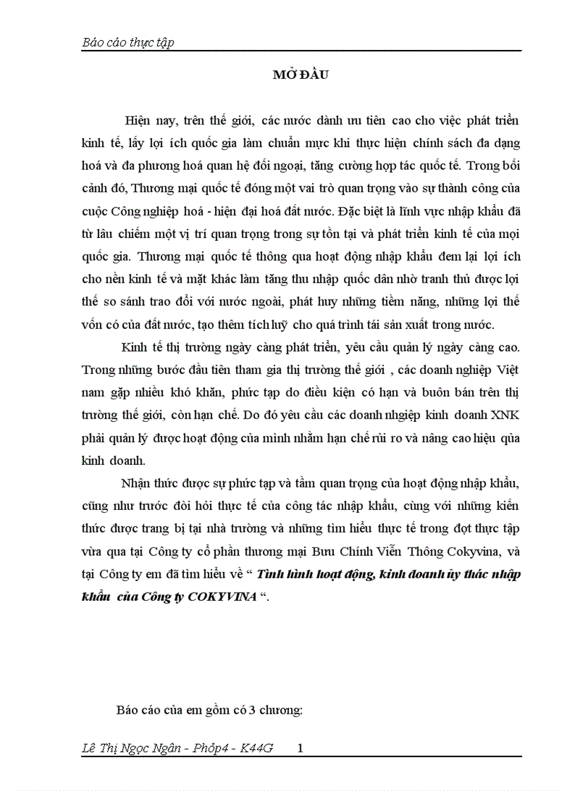 image for page Tình hình hoạt động kinh doanh ủy thác nhập khẩu của Công ty COKYVINA