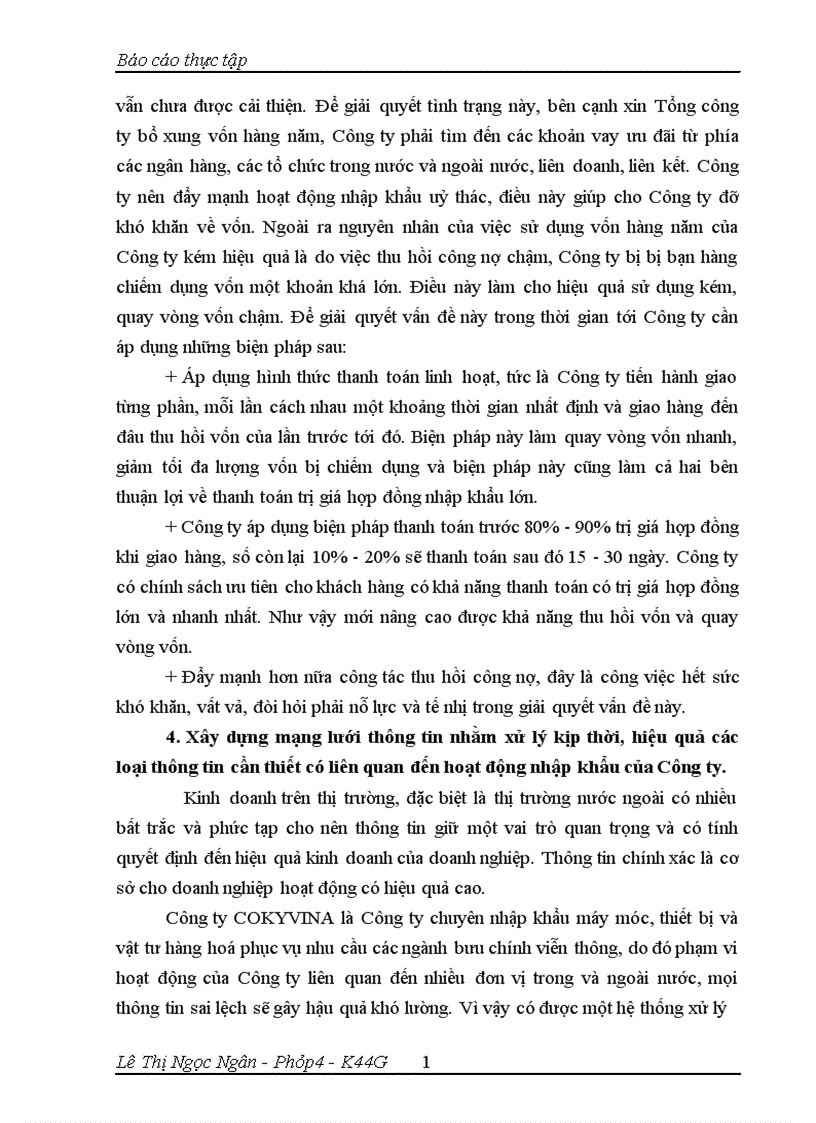 image for page Tình hình hoạt động kinh doanh ủy thác nhập khẩu của Công ty COKYVINA