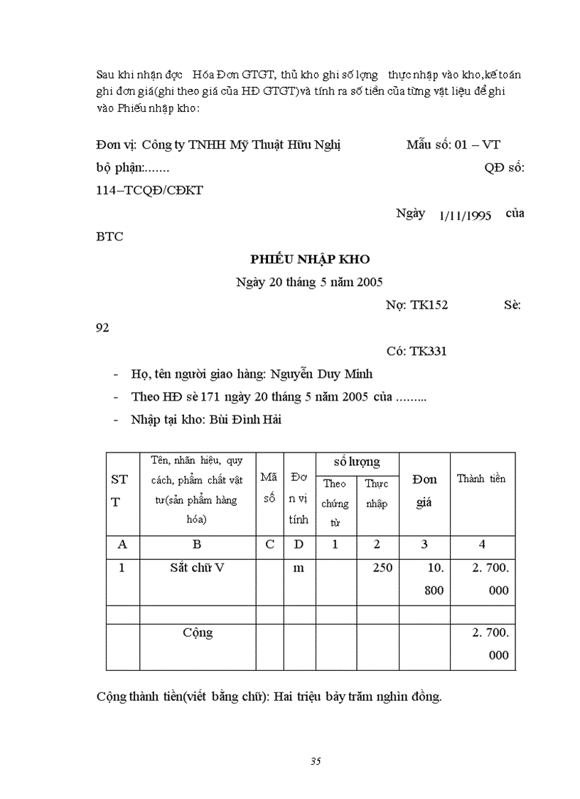 image for page Hạch toán kế toán nguyên vật liệu và công cụ dụng cụ của Công ty TNHH Mỹ Thuật Hữu Nghị 1