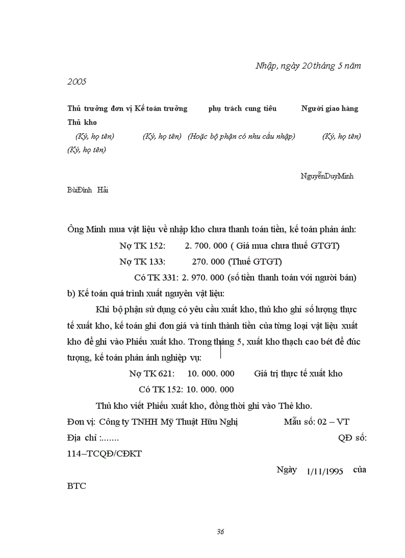 image for page Hạch toán kế toán nguyên vật liệu và công cụ dụng cụ của Công ty TNHH Mỹ Thuật Hữu Nghị 1