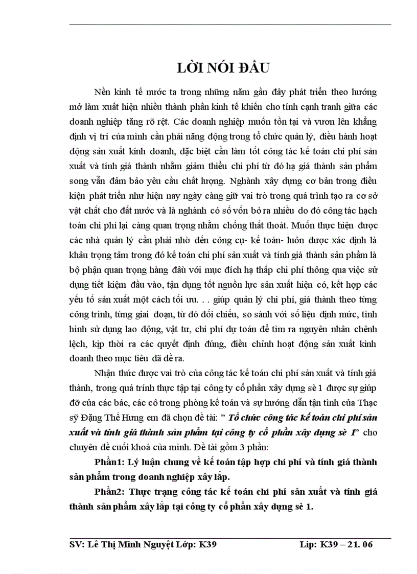 image for page Tổ chức công tác kế toán chi phí sản xuất và tính giá thành sản phẩm tại công ty cổ phần xây dựng số 1 1
