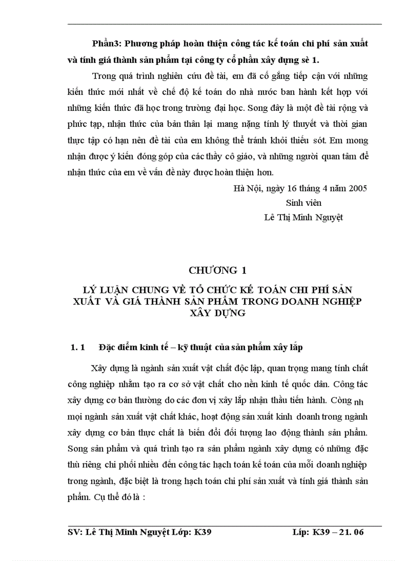 image for page Tổ chức công tác kế toán chi phí sản xuất và tính giá thành sản phẩm tại công ty cổ phần xây dựng số 1 1