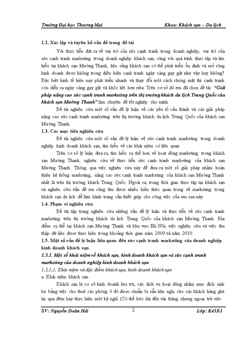 image for page Giải pháp nâng cao sức cạnh tranh marketing trên thị trường khách du lịch Trung Quốc của khách sạn Mường Thanh