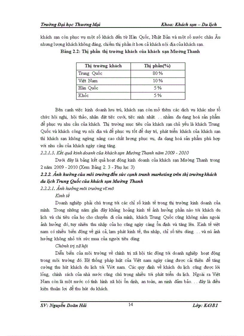 image for page Giải pháp nâng cao sức cạnh tranh marketing trên thị trường khách du lịch Trung Quốc của khách sạn Mường Thanh