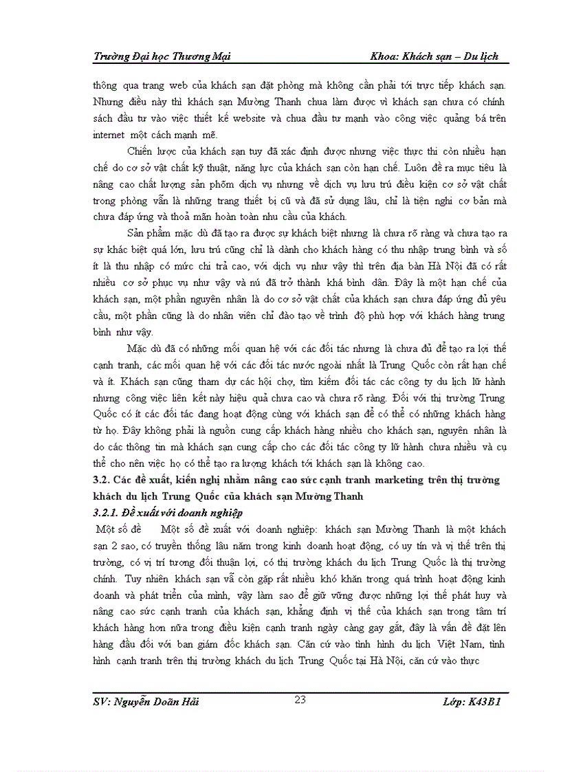 image for page Giải pháp nâng cao sức cạnh tranh marketing trên thị trường khách du lịch Trung Quốc của khách sạn Mường Thanh