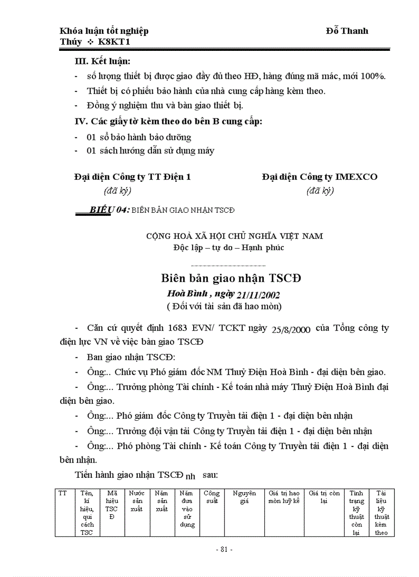 image for page Kế toán TSCĐ hữu hình tại Công ty Truyền tải Điện 1 1
