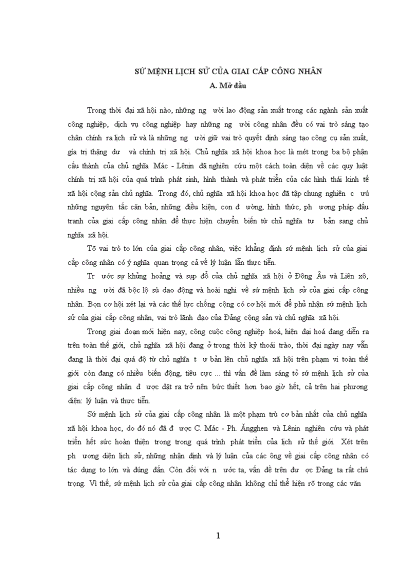 image for page Sứ mệnh lịch sử của giai cấp công nhân 1