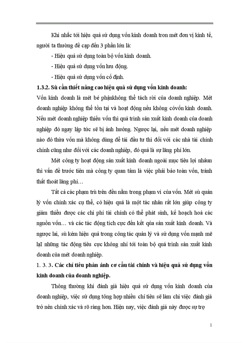 image for page Những vấn đề chung về vốn và hiệu quả sử dụng vốn kinh doanh của doanh nghiệp 1