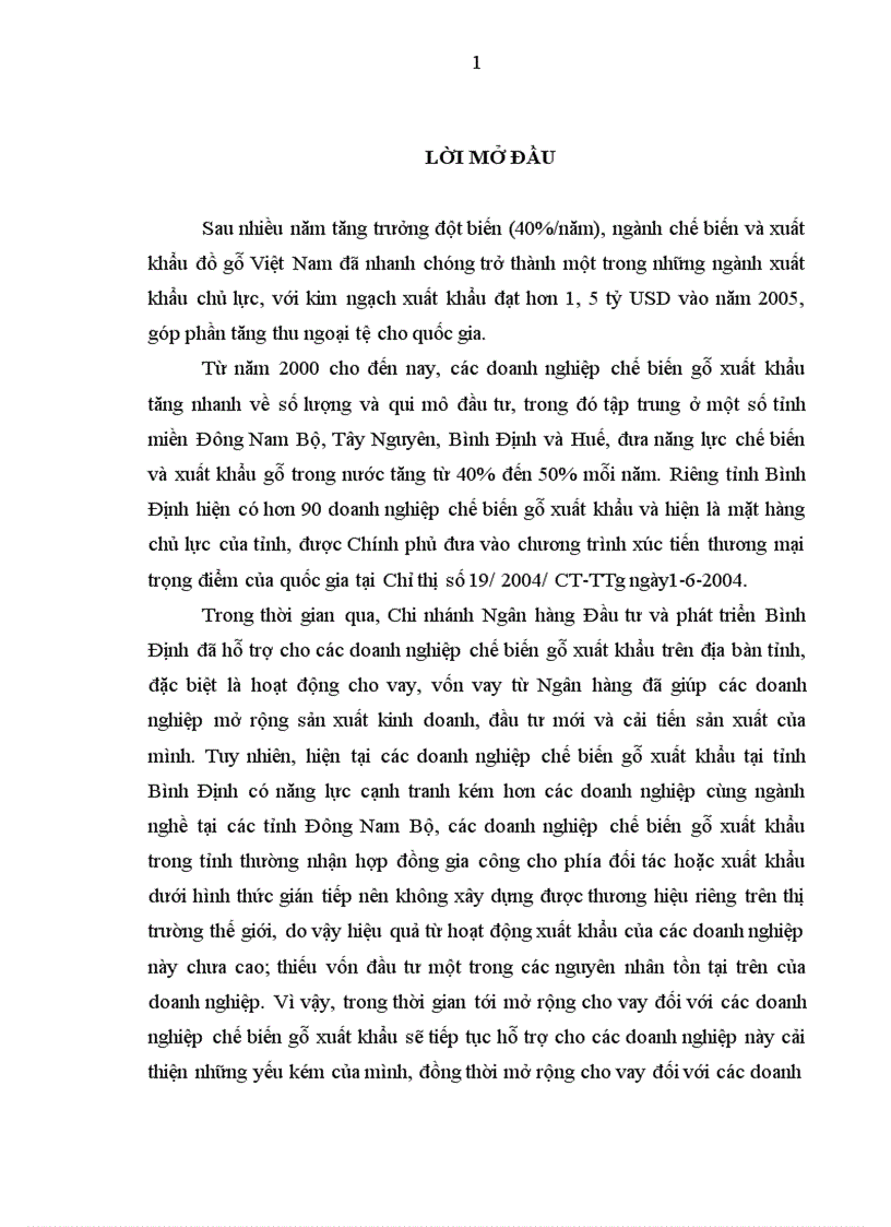 image for page Mở rộng cho vay đối với các doanh nghiệp chế biến gỗ xuất khẩu tại Ngân hàng Đầu tư và phát triển Bình Định