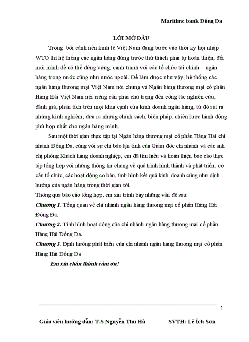 image for page Hoạt động cơ bản của chi nhánh ngân hàng thương mại cổ phần hàng hải đống đa