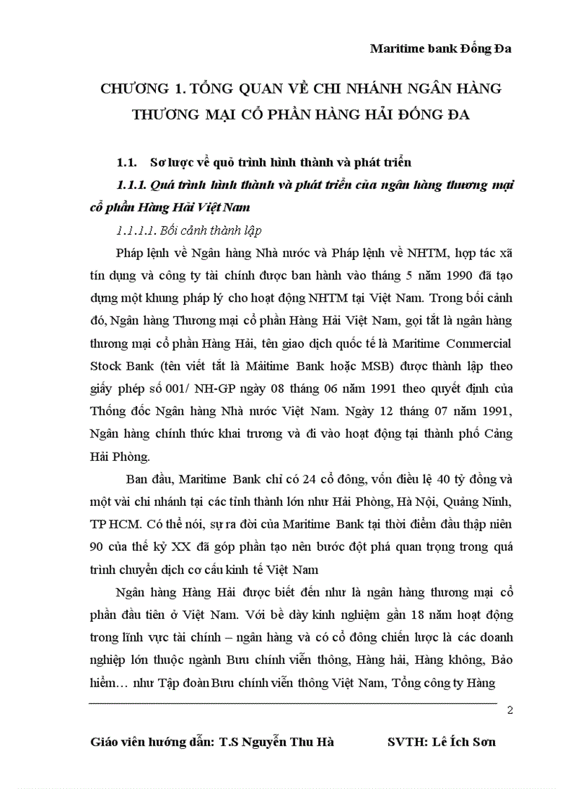 image for page Hoạt động cơ bản của chi nhánh ngân hàng thương mại cổ phần hàng hải đống đa
