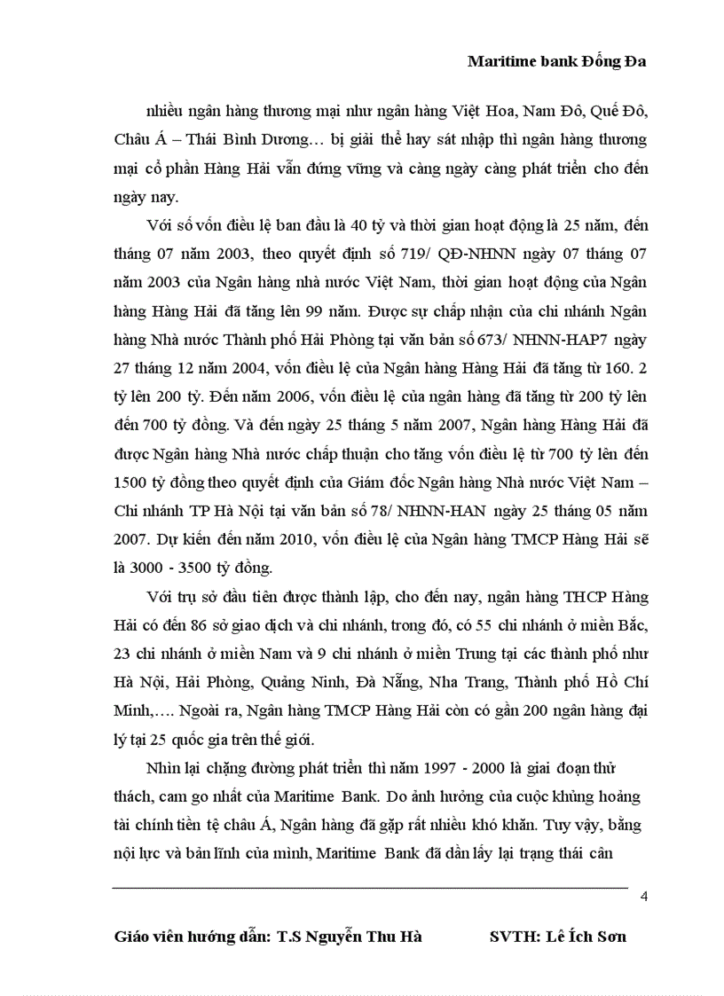 image for page Hoạt động cơ bản của chi nhánh ngân hàng thương mại cổ phần hàng hải đống đa