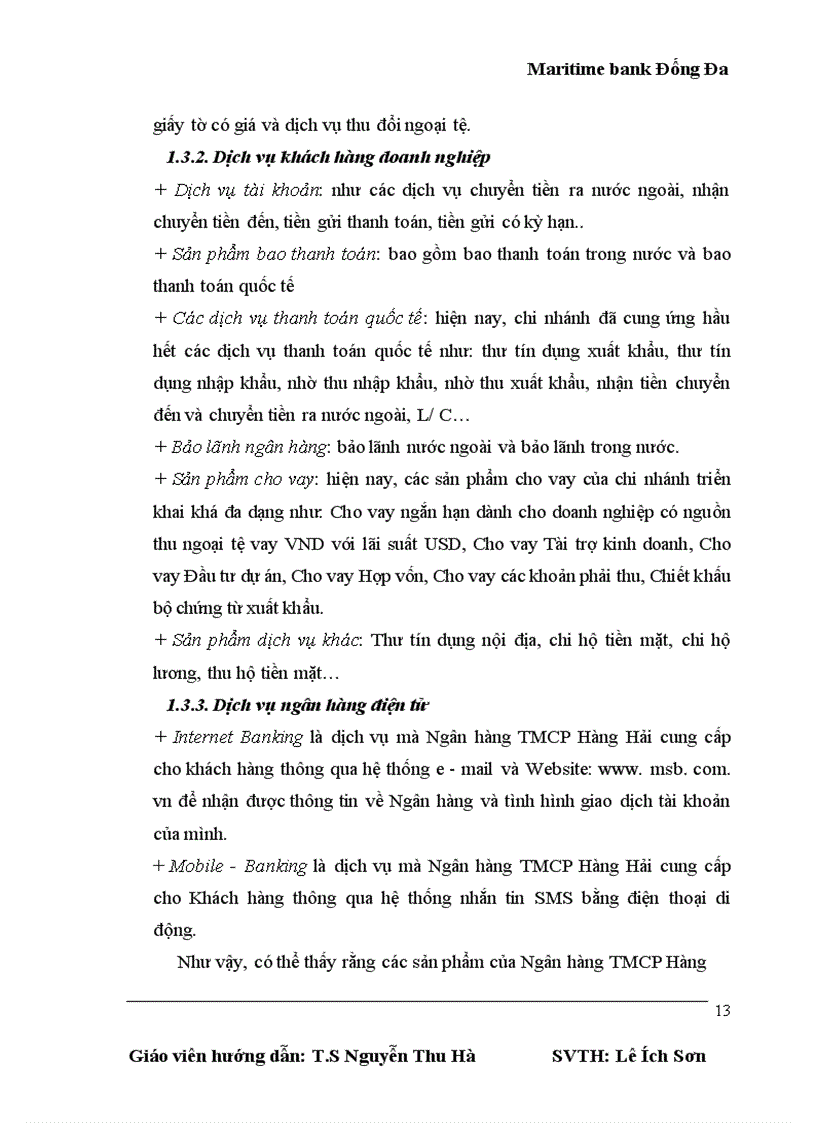 image for page Hoạt động cơ bản của chi nhánh ngân hàng thương mại cổ phần hàng hải đống đa