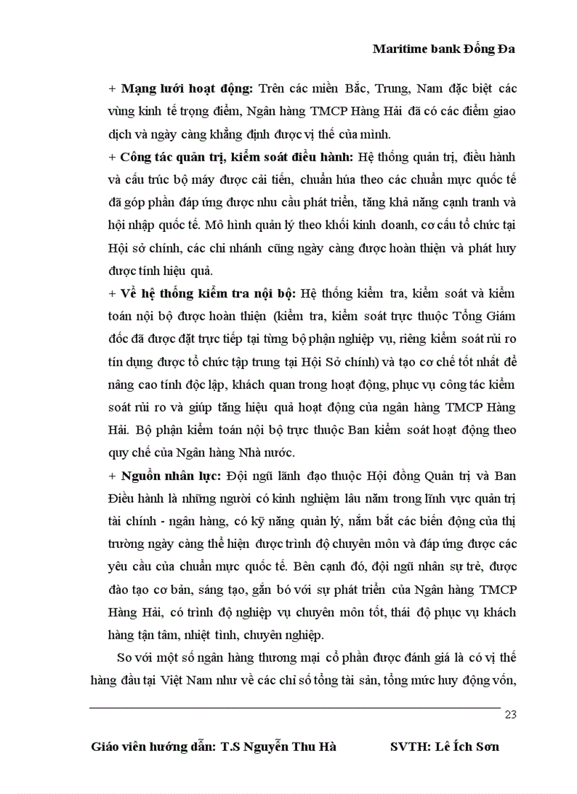 image for page Hoạt động cơ bản của chi nhánh ngân hàng thương mại cổ phần hàng hải đống đa