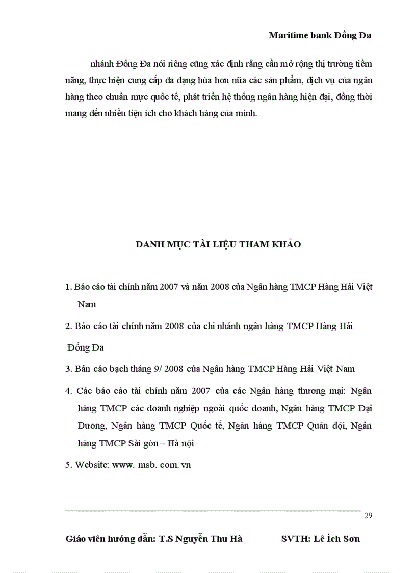 image for page Hoạt động cơ bản của chi nhánh ngân hàng thương mại cổ phần hàng hải đống đa