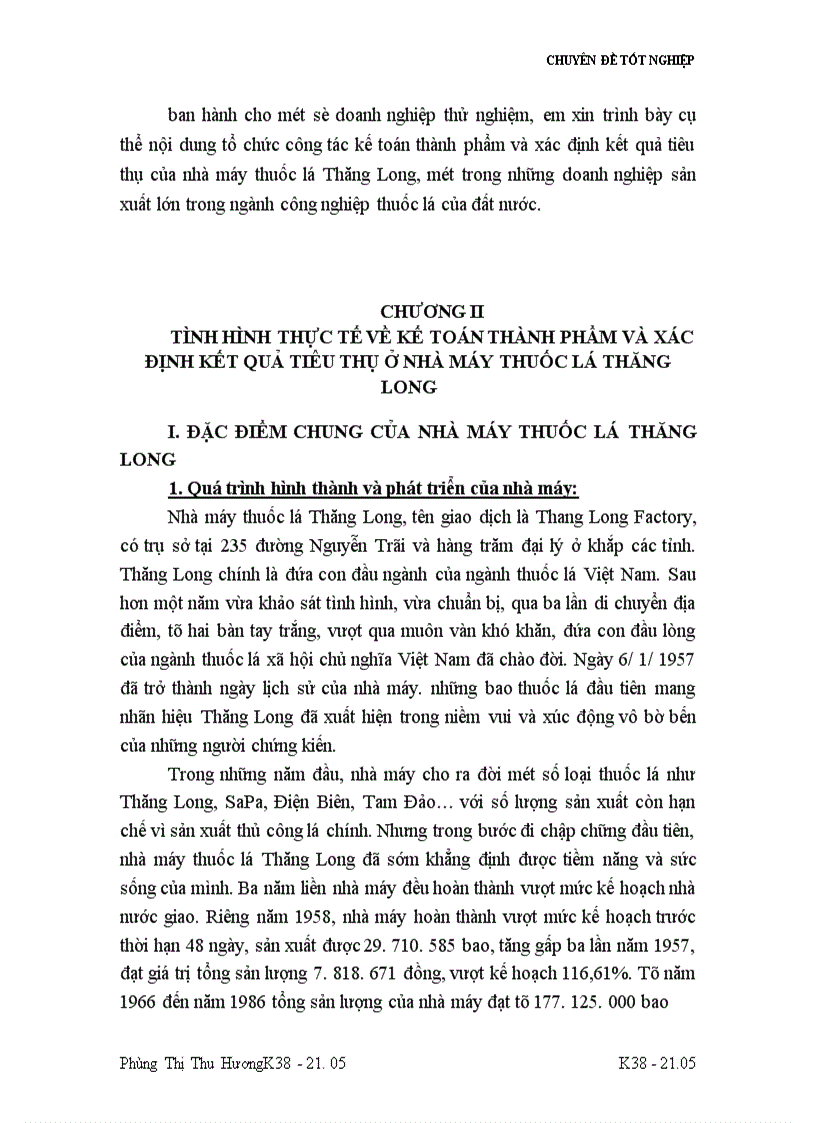 image for page Tổ chức công tác kế toán thành phẩm và tiêu thụ thành phẩm ở nhà máy thuốc lá Thăng Long 1