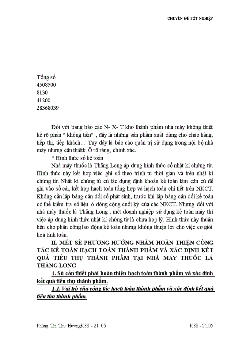 image for page Tổ chức công tác kế toán thành phẩm và tiêu thụ thành phẩm ở nhà máy thuốc lá Thăng Long 1