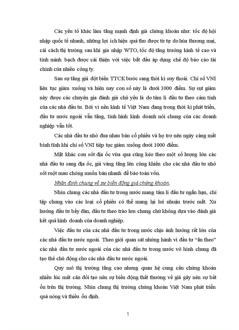 image for page Nhận định về xu hướng biến động giá cổ phiếu trong thời gian tới