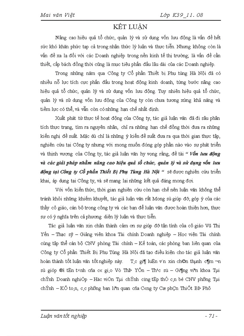 image for page Vốn lưu động và các giải pháp nhằm nâng cao hiệu quả tổ chức quản lý và sử dụng vốn lưu động tại Công ty Cổ phần Thiết Bị Phụ Tùng Hà Nội 1
