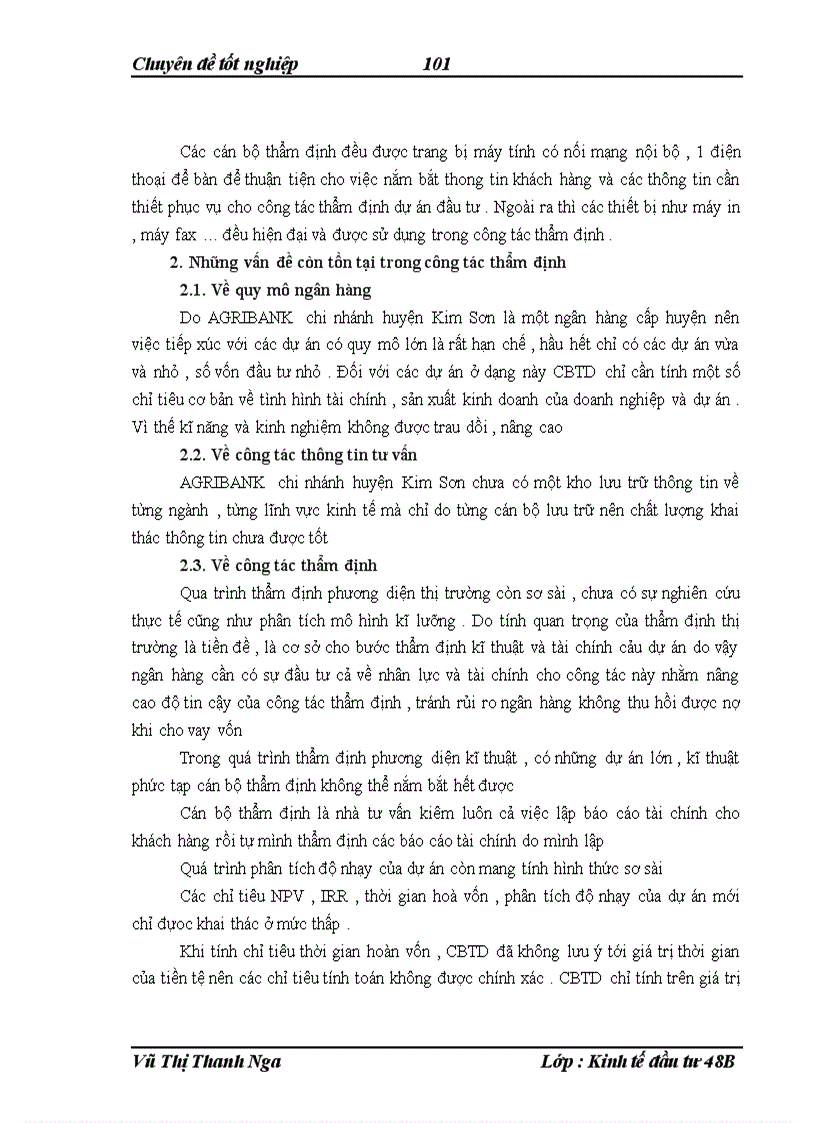 image for page Nâng cao chất lượng thẩm định dự án đầu tư trong hoạt động cho vay đối với các doanh nghiệp tại NHNo PTNTVN chi nhánh huyện Kim Sơn tỉnh Ninh Bình